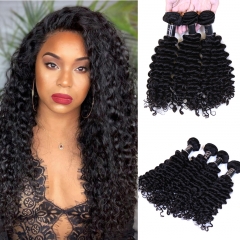 XYS Hot Selling Deepwave Bundles 100% Unprocessed Virgin Human Hair Extensions 3 bundles for deal