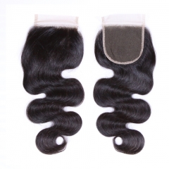 XYS Hot Selling Body Wave Closure 100% Unprocessed Virgin Human Hair Extensions