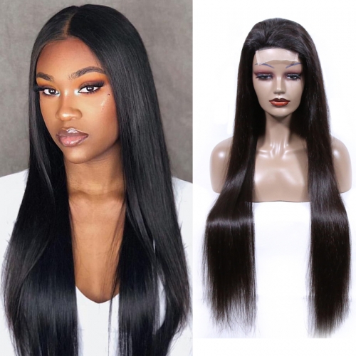 XYS  Straight Closure Lace Wig 100% Unprocessed Virgin Human Hair Extensions