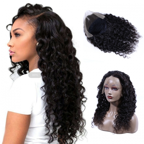 XYS Loose Wave Frontal Lace Wig 100% Unprocessed Virgin Human Hair Extensions