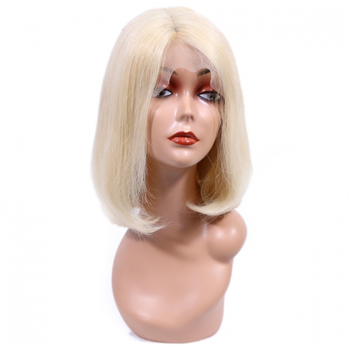 XYS Blonde 613 Color Bob Wig 100% Unprocessed Virgin Human Hair Extensions