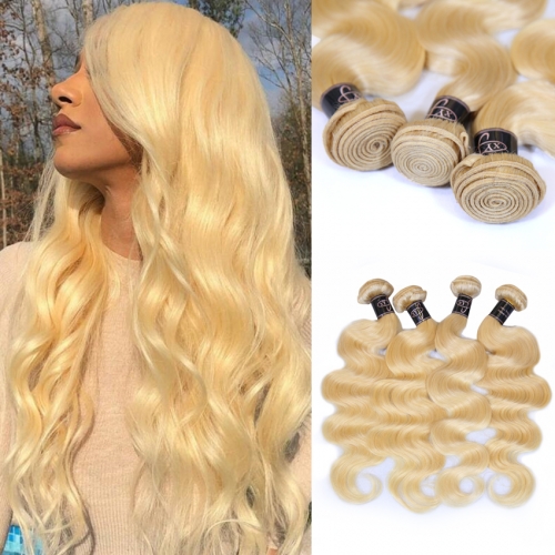 XYS Blonde 613 Color Body Wave Bundles 100% Unprocessed Virgin Human Hair Extensions