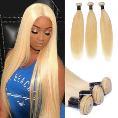 XYS Blonde 613 Color Straight Bundles 100% Unprocessed Virgin Human Hair Extensions
