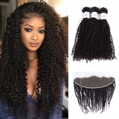 XYS Hot Selling Deep Curly Closure 100% Unprocessed Virgin Human Hair Extensions
