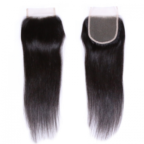 XYS Hot Selling Straight Closure 100% Unprocessed Virgin Human Hair Extensions