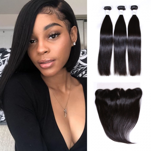 XYS Hot Selling HD Nature Straight Closure 100% Unprocessed Virgin Human Hair Extensions