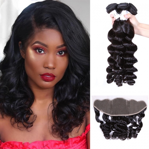XYS Hot Selling Loose Curly Closure 100% Unprocessed Virgin Human Hair Extensions