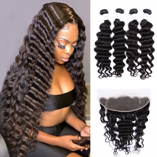 XYS Hot Selling HD Loose Wave Closure 100% Unprocessed Virgin Human Hair Extensions