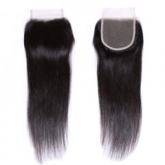 XYS Hot Selling  Nature Straight  Closure 100% Unprocessed Virgin Human Hair Extensions