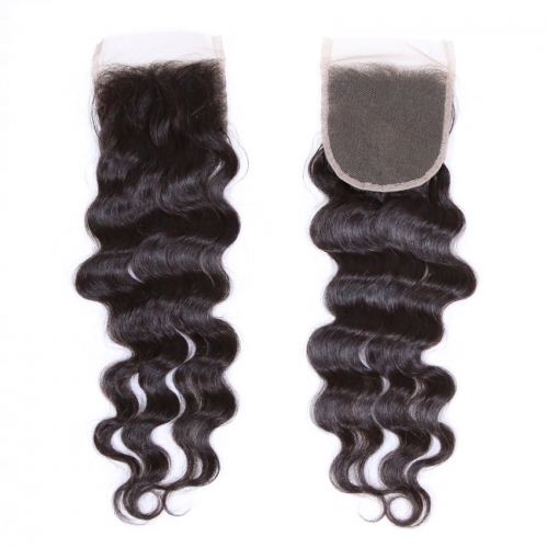 XYS Hot Selling Loose  Wave  Closure 100% Unprocessed Virgin Human Hair Extensions