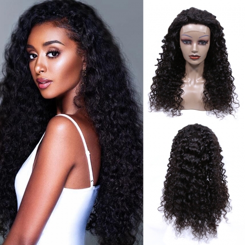 XYS Italian Wave  Closure  Half Lace  Wig 100% Unprocessed Virgin Human Hair Extensions