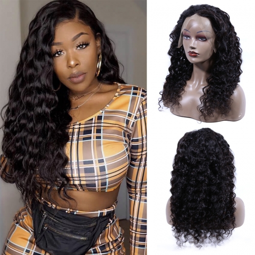 XYS Loose Wave Frontal  Lace  Wig 100% Unprocessed Virgin Human Hair Extensions